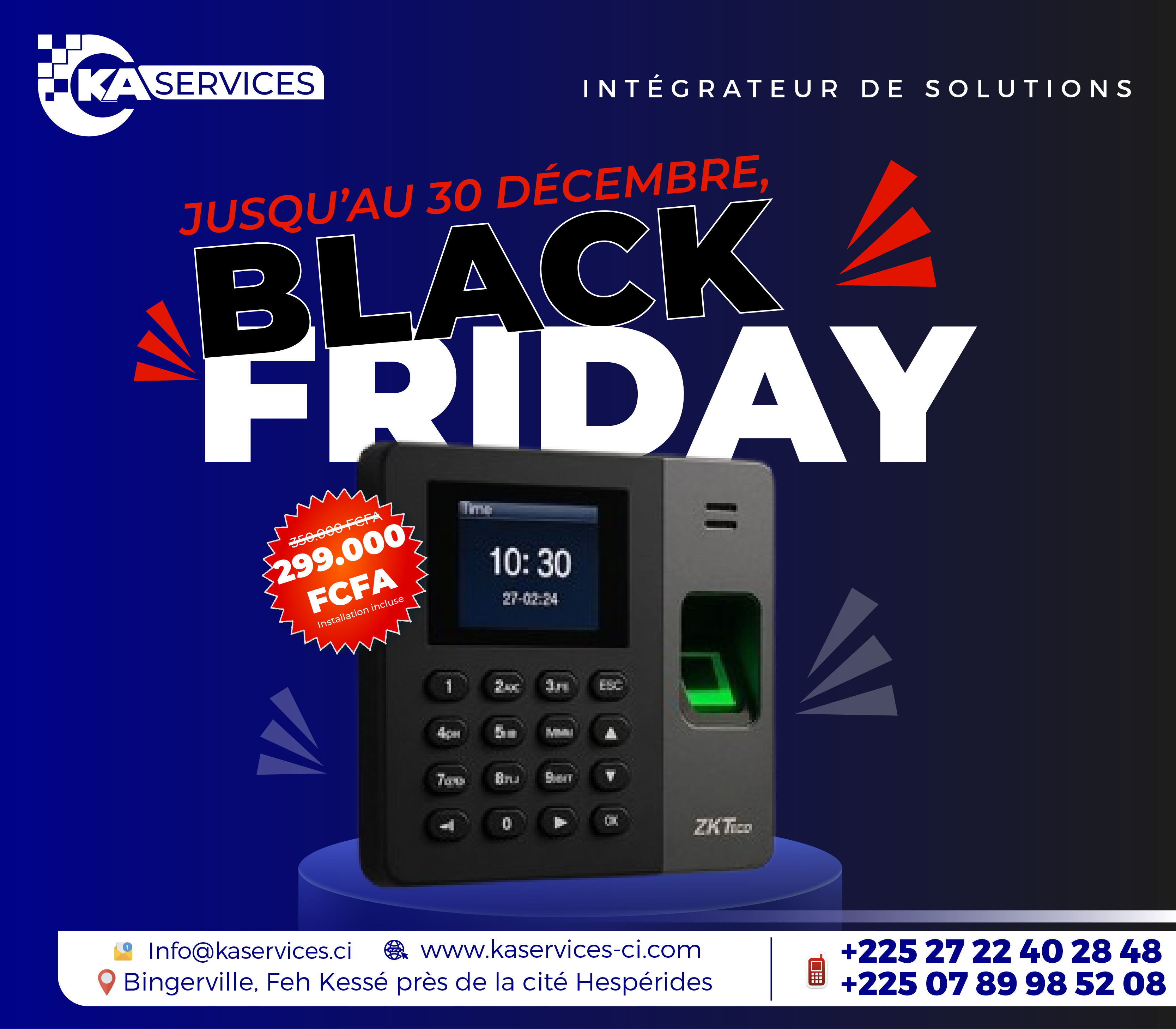 ZKTeco S30- La pointeuse biométrique performante et fiable